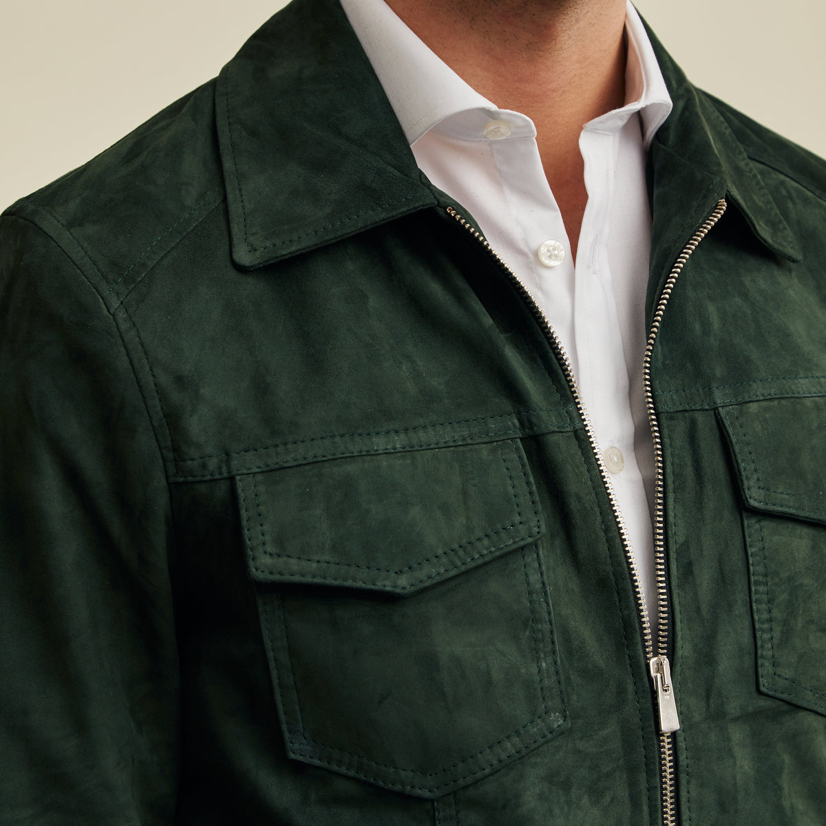 Lazio Dark Green Suede Jacket Grand Frank Grandfrank 