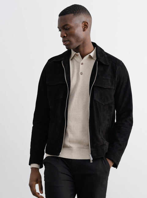 Lazio Black Suede Jacket | Grand Frank – Grandfrank