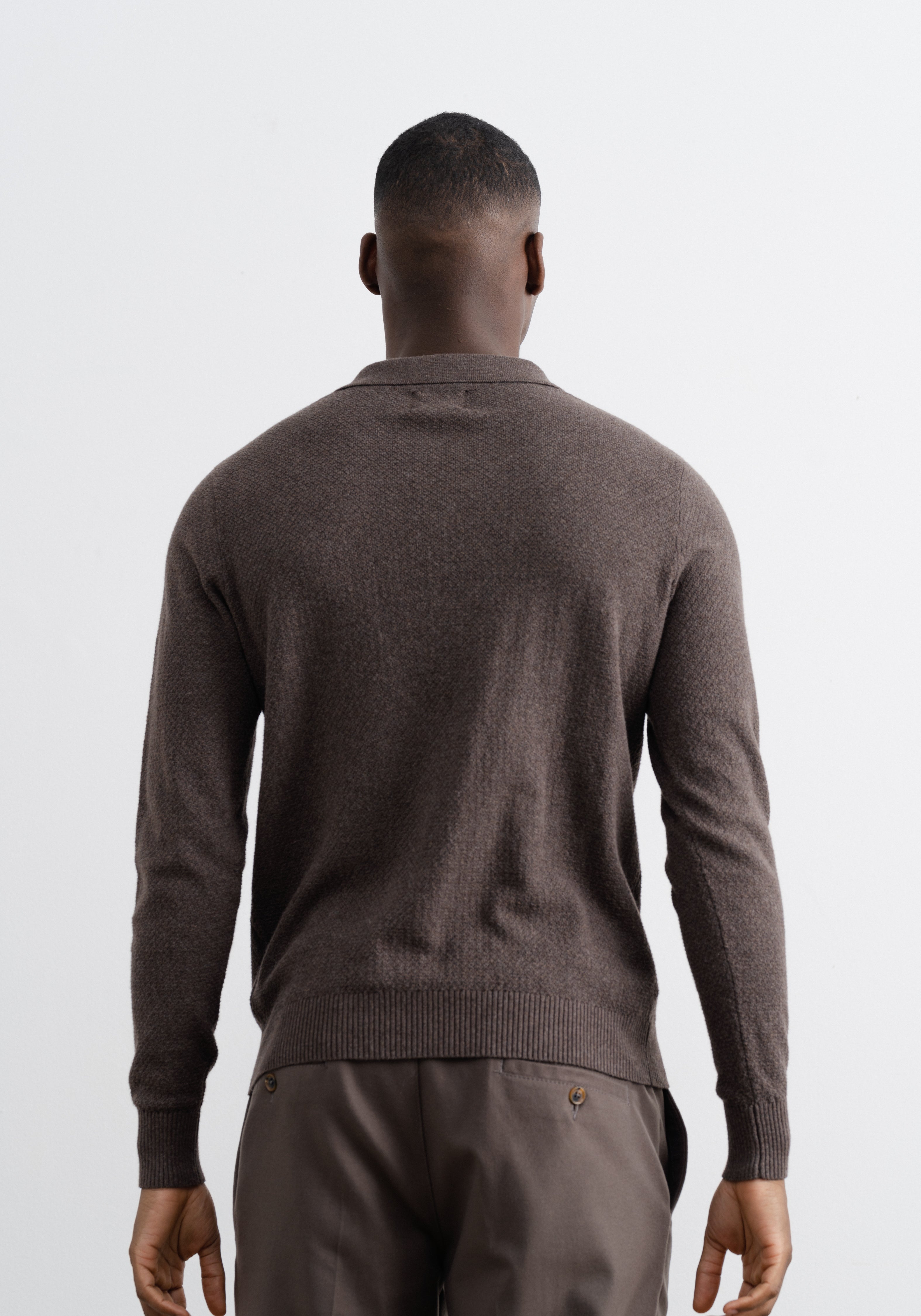 Brown Long Sleeve Polo Grand Frank Grandfrank