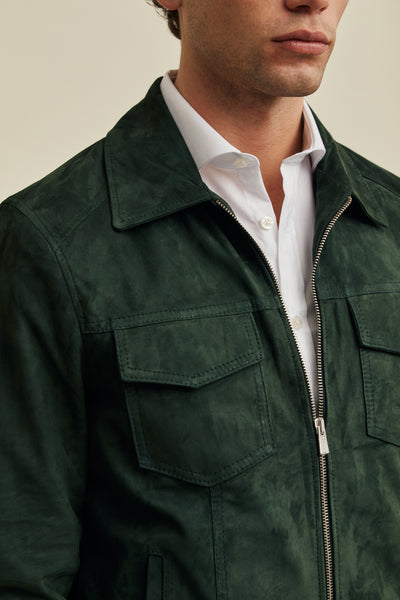 Khaki green suede jacket sale